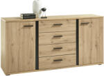  Komód, artisan tölgy/fekete, KANODE (KD-0000304127)