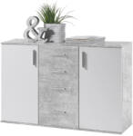  Komód, fehér/beton, POPPY 5