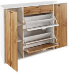  Cipősszekrény, fehér/tölgy wotan, ANABELA (219348)