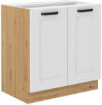  Alsó szekrény, fehér/artisan tölgy, LULA 80 D 2F BB (KD-0000362692)