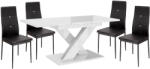 Proda Maasix WTG Étkezőszett - 4 Személyes, Elvira Székekkel, Magasfényű Fehér