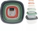 Gastro Étel­tároló dobozok, 6 darabos készlet, műanyag, színes fedelek