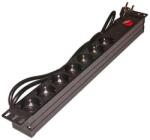 RAINBOW Rack elosztósor 19" 7dugalj fekete (RET2207) (RET2207)