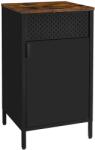 SONGMICS Éjjeliszekrény, Oldalsó Szekrény, Ajtó Mágnessel, Állítható Polccal, Fekete