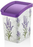 Özer Plastik Műanyag Smart Click billenőfedeles szemetes, Levendula mintás 12L (DA503XSZADD082X118)
