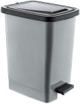 Özer Plastik Slim Műanyag pedálos szemetes, ezüst/szürke, belső vödörrel 15L (DA503XSZADS110X38)