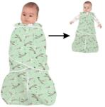Kidizi Sac de dormit bebelusi cu sistem de infasare din bumbac flausat Kidizi Giraffe, 0-6 luni, 1 tog (5949551904113)
