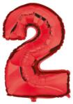  Metálpiros számokkal díszített fólia lufi, magassága 35 cm, születésnapra, 2. modell