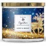Woodbridge Candle Ünnepi illatgyertya üvegben, édes Merry Bright illat, Woodbridge (5060457537394)
