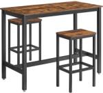 VASBÚTOR Bárasztal 2 bárszékkel, konyhai bárpult szett 120 x 60 x 90 cm