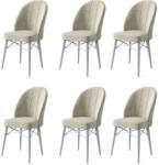 ASIR GROUP Étkezőszék Szett 6 db Ritim - Krém, Fehér