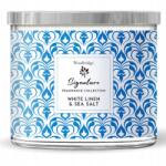 Woodbridge Candle Illatgyertya üvegben, tengeri só és pamut illattal, ajándékba, Woodbridge, 410 g (5060457539398)