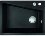 Laveo GRENADA csaplyukas matt fekete mosogató automata dugókiemelős, helytakarékos szifonnal (OPSRG_710B)