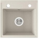 Laveo RINA egymedencés bézs mosogató csaplyukkal, automata dugókiemelős, helytakarékos szifonnal (OPSRP_410T)