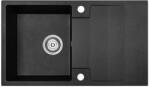 Laveo RIO 1CS egymedence csepptálcás gránit fekete mosogató szifonnal, 76x44x17, 5 cm (OPSRF_711R)