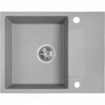 Laveo RAB MINI szürke csepptálcás mosogató helytakarékos szifonnal, csaplyuktakaró dugóval (OPSRF_513Y)