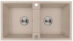 Laveo RIO 2M kétmedencés gránit bézs mosogató szifonnal, 80x44x18, 6 cm (OPSRF_420R)