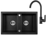Laveo BARBADOS matt fekete kétmedencés szett (OPSRB_720BL)