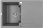 Laveo PICO 45S egymedence csepptálcás szürke gránit mosogató helytakarékos szifonnal (OPSRH_511Y)