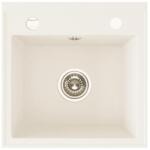 Laveo RINA egymedencés jázmin mosogató csaplyukkal, automata dugókiemelős, helytakarékos szifonnal (OPSBP_J10T)