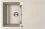 Laveo PICO 45S egymedence csepptálcás bézs gránit mosogató helytakarékos szifonnal (OPSRH_411Y)