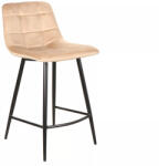 Signal Mila H-2 Bársony Bézs Bárszék Fekete Fém Vázzal