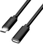 LogiLink USB 2.0 Type-C kábel, C/M-USB-C/F, PD, fekete, 2 m (CU0211)