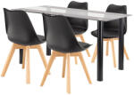 Leziter Set de sufragerie Zelma 4+1 negru-negru (LUA140B_DA232AB_4)
