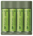 GP B52427U B421 Everyday USB fali csatlakozós elemtöltő+4db 2600mAh HR6 ReCyko ceruza akkumulátor AA tölthető elem (GP-B52427U)