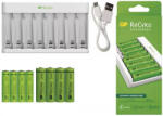 GP B51819 Eco E811 elemtöltő+4db 2100mAh HR6 ceruza akkumulátor+4db 850mAh HR03 mikro akkumulátor AAA tölthető elem (GP-B51819)