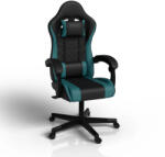 Juskys Scaun de birou HyperSeat - negru/turcoaz