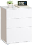 VASAGLE Éjjeliszekrény, 3 fiókkal, fehér és bézs (LET778W01)