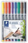 STAEDTLER Alkoholos marker készlet, OHP, 0, 6 mm, STAEDTLER "Lumocolor 318 F", 8 különböző szín (318 WP8) - mystock