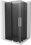 Mexen Velar Duo, zuhanykabin tolóajtóval 100 x 90 cm, 8mm szürke üveg, fehér matt, 871-100-090-42-20 (871-100-090-42-20)