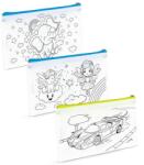  Színezhető tolltartó - 4 filccel - 21 x 12 cm - 3 féle (57319A)