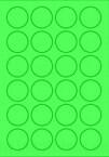 MOS Etikett címke színes kör 40 mm-es átmérő kerek zöld 24 db/ív, 25 ív/csomag