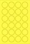 MOS Etikett címke színes kör 40 mm-es átmérő kerek sárga 24 db/ív, 25 ív/csomag (raktáron)
