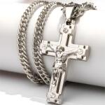 HARAHU CR-38721 Nyaklánc Kereszttel - Ezüst / 60cm KP38721