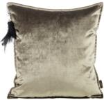 Takoy Fényes bársony díszpárnahuzat ROYAL kristállyal és tollal díszített díszes bojttal