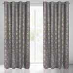 Takoy Bársony sötétítő függöny ARETA ezüst-arany mintával boho stílusban 140 x 250 cm-HF-390156