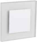 Kanlux 0, 8W, 14 lm, 12V, 75x75 mm, süllyeszthető szögletes rozsdamentes acél lépcsővilágító - 50 000 h élettartam (27378)
