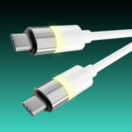AVAX CB316 GLOWY 60W USB-C gyorstöltő kábel 1m, fehér (CB316)