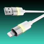 AVAX CB311 GLOWY USB-A - Lightning töltőkábel 2m, fehér (CB311)