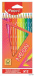Maped Színes ceruza készlet, háromszögletű, MAPED 'Neon', 12 különböző szín (831802FC)