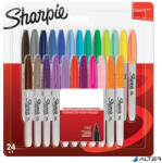 Sharpie Alkoholos marker készlet, 1 mm, kúpos, SHARPIE 'Fine Point', 24 különböző szín (NSH2065405/NSH2164520)