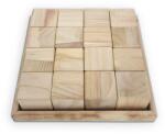  Natúr fa 6cm kocka puzzle 16db-os - kosarbolt