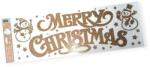  Karácsonyi ablakmatrica - Bronz csillogó Merry Christmas hóember 20x60cm (1206427)