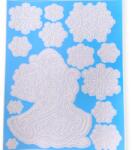  Fehér irizáló karácsonyi ablakmatrica - Mikulás és hópelyhek, 30x42 cm (1198297)