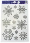  Ezüst hópelyhek karácsonyi ablakmatrica - csillámos dekoráció 20×30 cm (11556981)