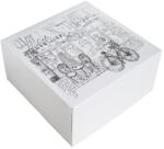 Szidibox Karton Süteményes doboz, tortadoboz, párizsi utcakép mintás, étel 22x22x11cm P9411 (SZID-01422)